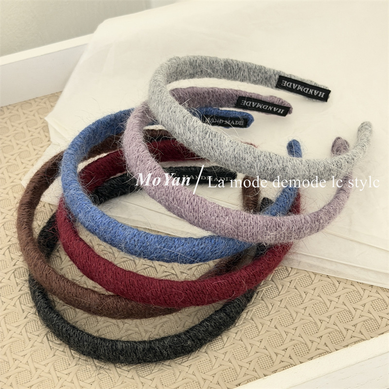 秋冬针织毛线细发箍小众甜美发饰气质百搭压发头箍网红外出压发卡