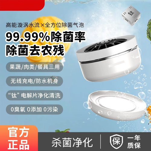 果蔬清洗机净化器消毒机自动洗水果蔬菜去农残家用旋转无线充