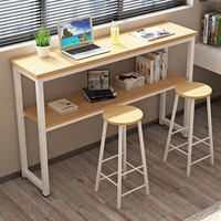 靠墙吧台家用隔断长条高脚桌长方形简易餐桌奶茶店细长条桌小窄桌