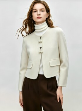 气质显年轻双面毛呢外套2026新款外套女秋小个子短款羊毛大衣女装