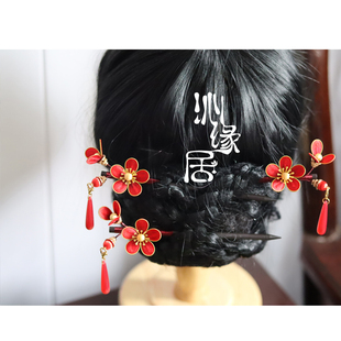 合欢花 绒花发簪 传统非遗蚕丝绒花 汉服旗袍日常配饰发簪发夹