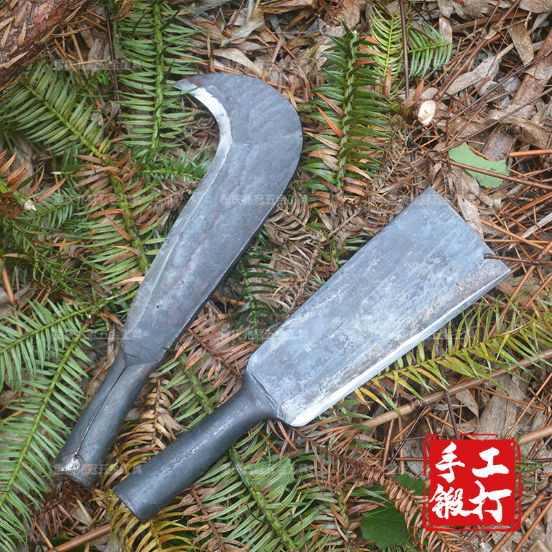 手工锻打碳钢砍柴刀户外开路刀砍树刀蔑竹刀劈柴刀农用破竹子刀具_虎窝淘
