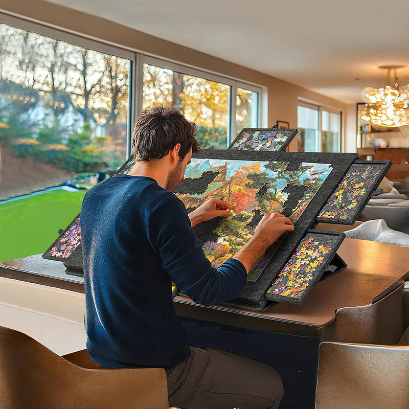 拼图工作台拼图垫子毛毡板可折叠2000片收纳垫板1000片桌板分类板