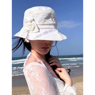 显脸小日系遮阳防晒帽夏季 渔夫帽春夏速干薄款 miao亚麻光泽 midi