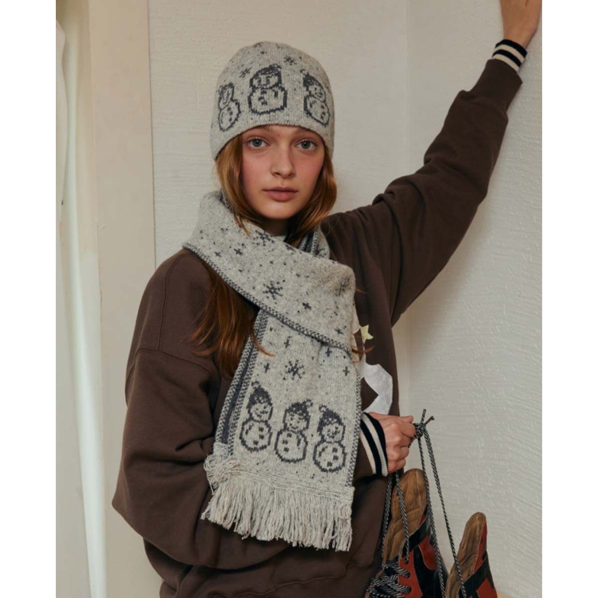 韩版设计师款羊毛混纺卡通雪人针织围巾女冬季少女感保暖复古围脖,服饰配件/皮带/帽子/围巾,围巾/丝巾/披肩,淘宝优惠券,粉丝福利购,淘宝优惠卷