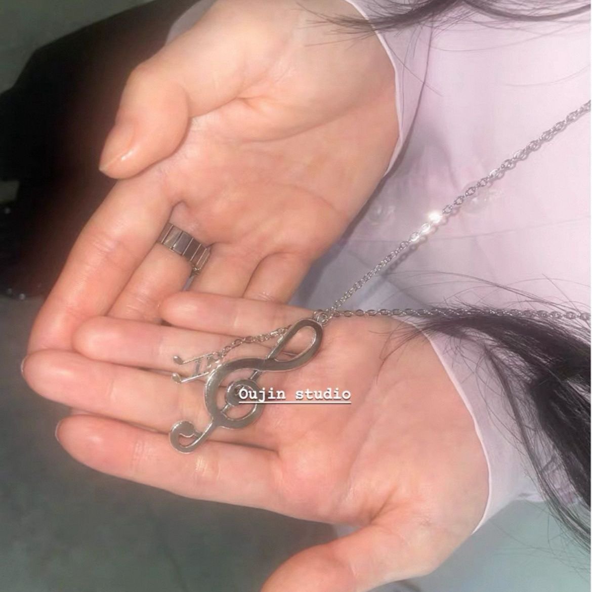 ins同款设计银色DIY饰品配件大音符吊坠法式少女艺术生手机挂饰包,饰品/流行首饰/时尚饰品新,项链,淘宝优惠券,粉丝福利购,淘宝优惠卷