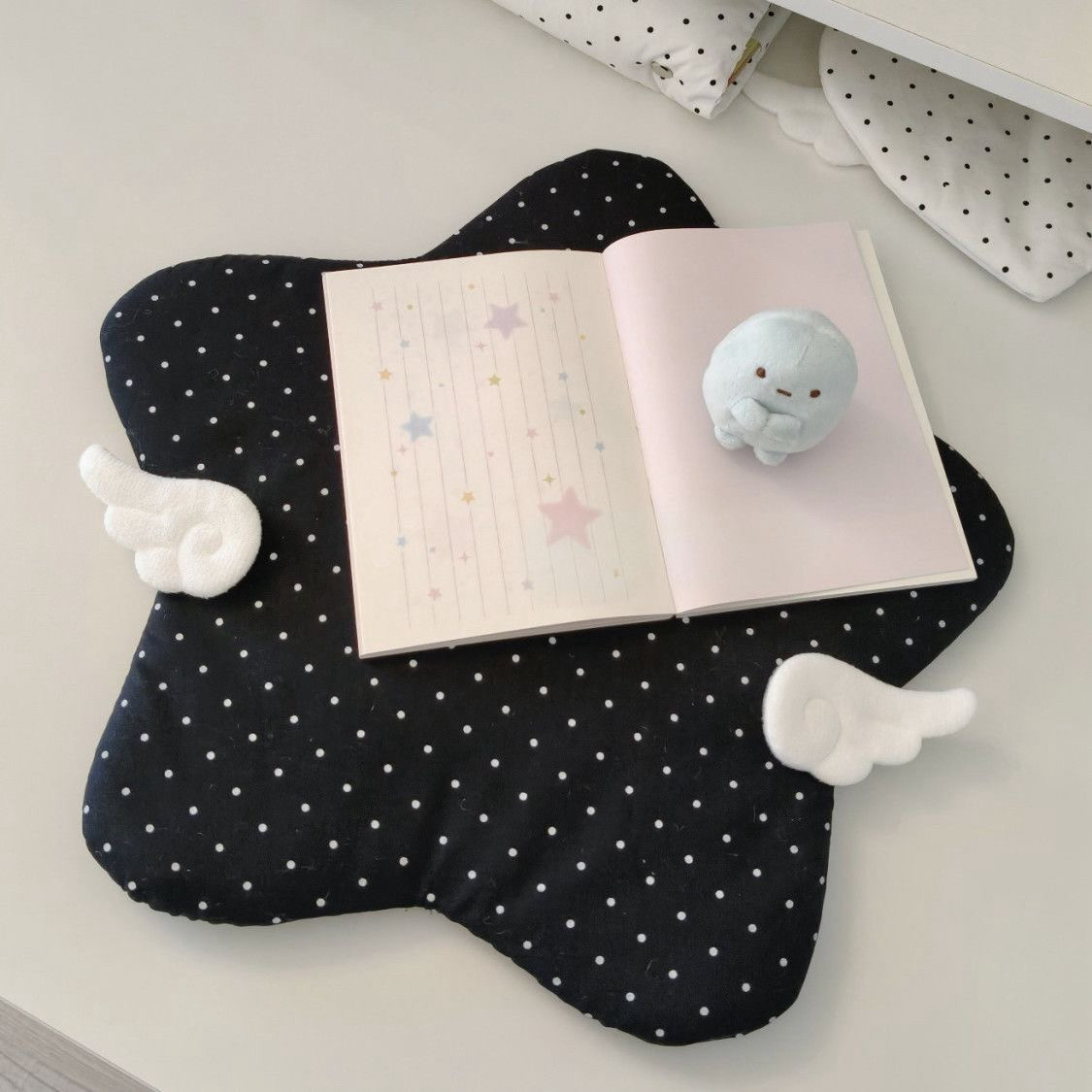 新款ins风高颜值星星桌垫小翅膀少女心绗缝隔热桌垫桌面装饰拍照