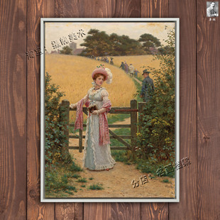 sunday Blair morning Edmund Leighton 英国乡村油画 星期日早晨