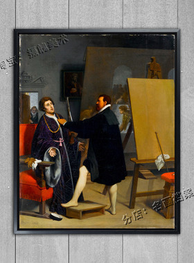 阿雷蒂诺在丁托列多工作室 Aretino in Studio Tintoretto 油画