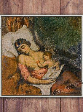 哺乳的女人 霍腾斯母乳喂养婴儿保罗 Femme allaitant son enfant