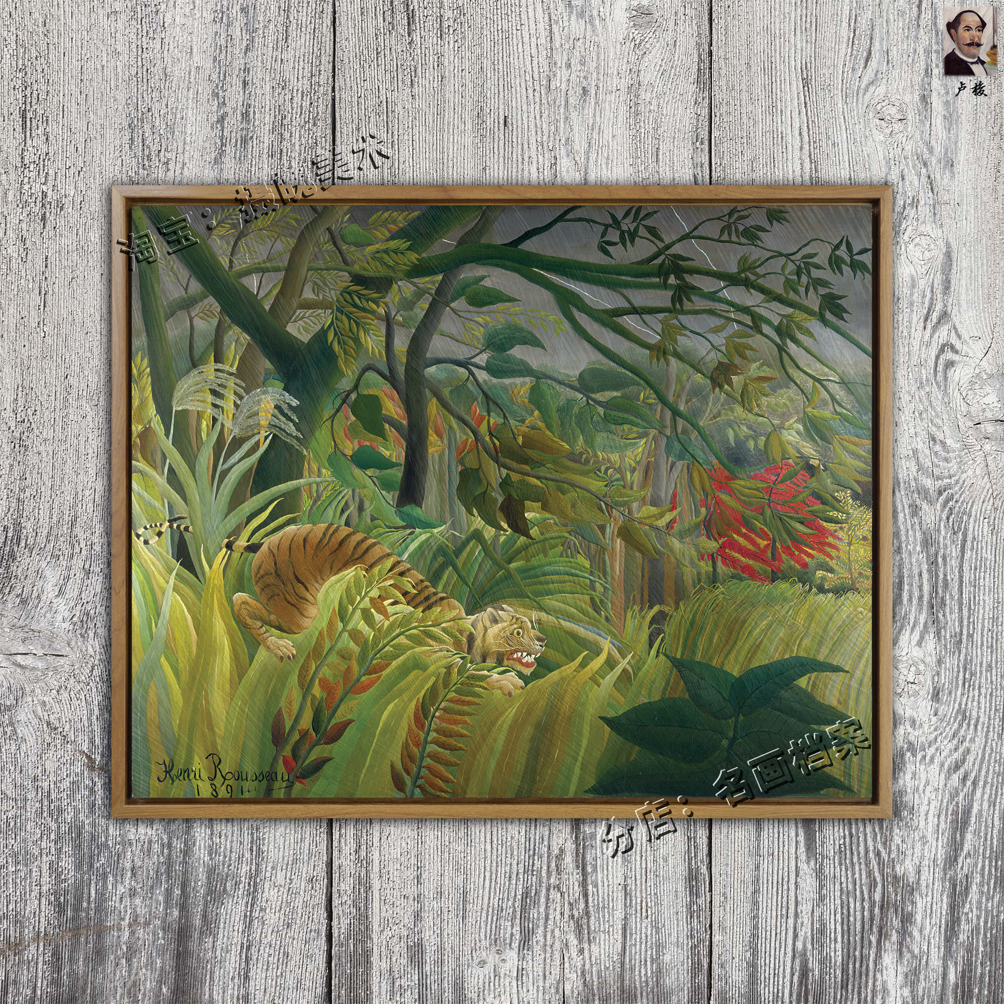 意料之外 tiger in a tropical storm(surprise) 卢梭可爱动物 画