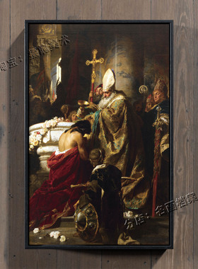 瓦伊克的洗礼The Baptism of Vajk 本祖尔 画 Gyula Benczur 油画