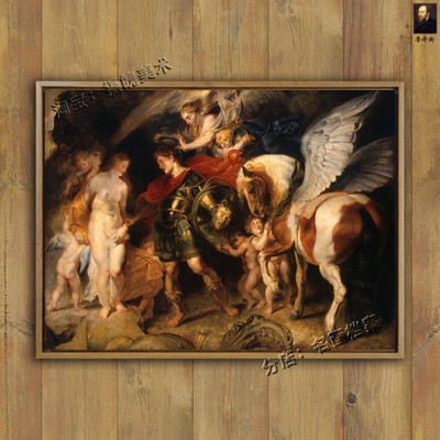 柏修斯和安朵美达 Perseus and Andromeda 鲁本斯古希腊神话 壁画
