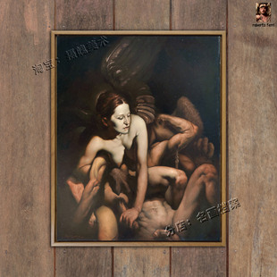 斯芬克斯 sfinge Sphinx roberto ferri 人面狮身怪物挂画装饰画