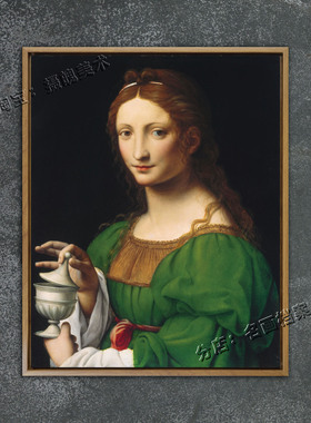 天母与酒杯 The Magdalen Bernardino Luini中世纪古典女人肖像画
