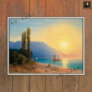 Sunset 日落 over Yalta 雅尔塔 挂画 饰画 装 日落风景画