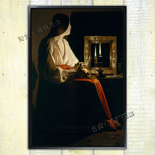 悔改的抹大拉 Repenting Magdalene 拉图尔教会壁画 忏悔人物装饰