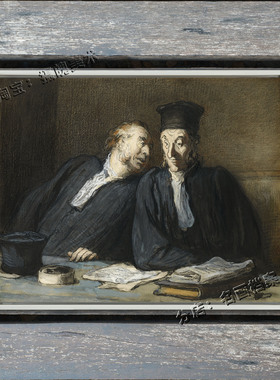 交谈的两位律师 Two Lawyers Conversing Morgan Library 挂油画
