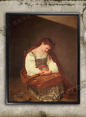抹大拉的忏悔 Penitent Magdalene 西方欧洲油画 Doria Pamphilj