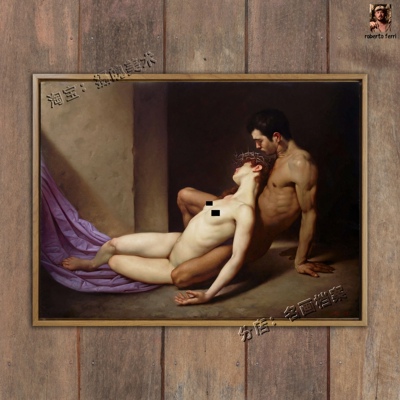 恋人之墓 情侣民宿装饰画 世界名画《Il Sepolcro degli Amanti》