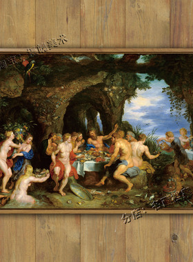 阿刻洛斯的盛宴 The Feast of Achelous 希腊神话题材挂画Theseus