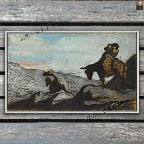 唐吉诃德与珊朝潘札 Don Quixote and Sancho Panza Daumier 绘画