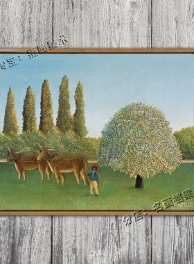 在田野里 In the Fields Primitivism原始主义卢梭艺术朴素装饰画