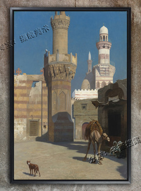 清真寺前 Devant la Mosquee Gerome 装饰画 杰罗姆画 学院派油画