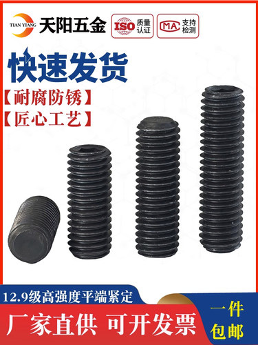 12.9级平端紧定螺丝无头螺丝