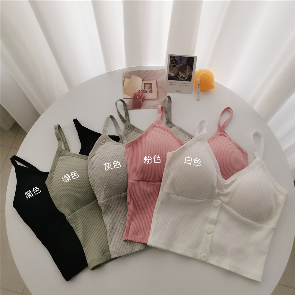 Real shot, real price, Korean version, beautiful back, bra, sports sling vest, female V-neck, inside and outside