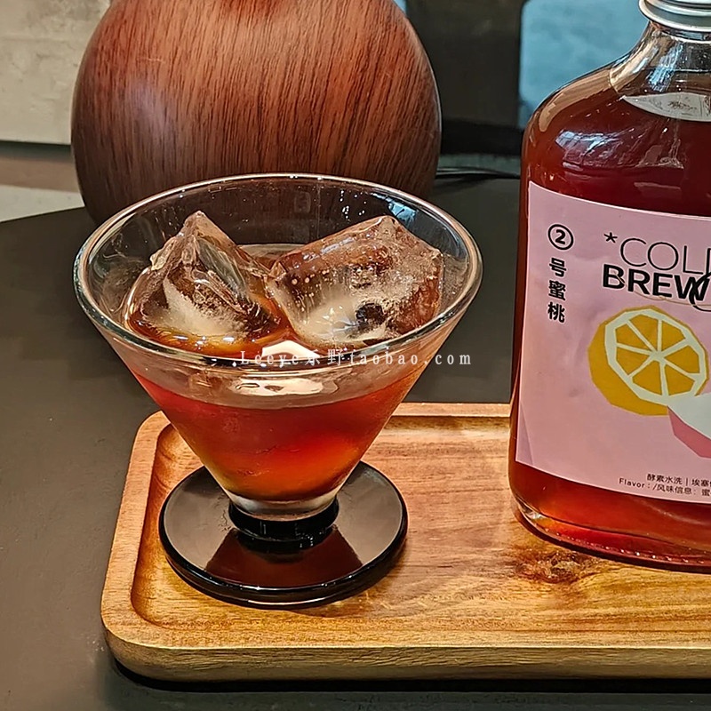 小众ins风黑色圆底阔口杯冰美式