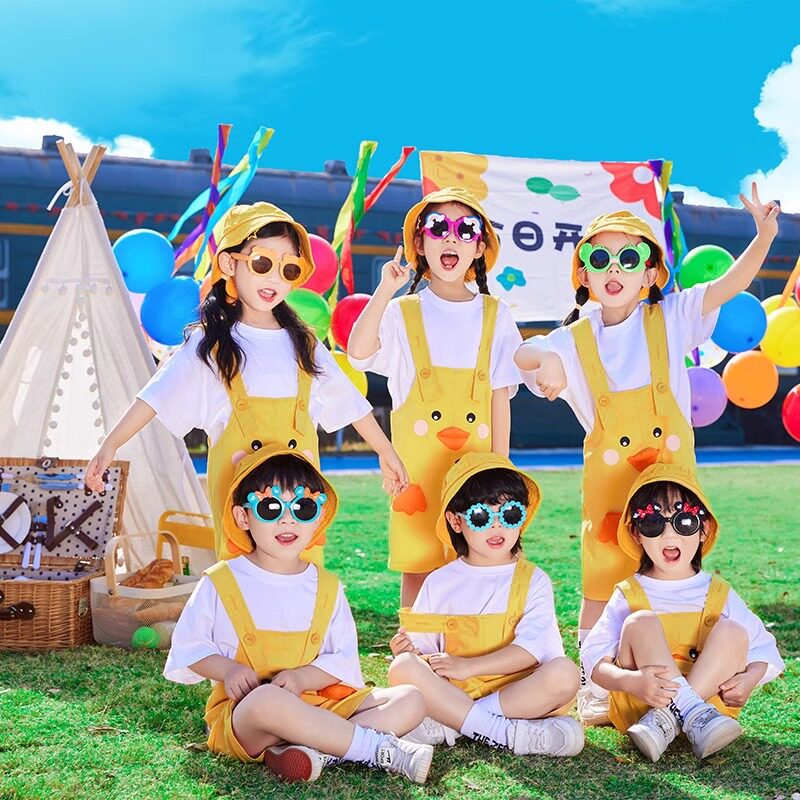 春季儿童演出服幼儿园团体舞蹈班服长袖小学生啦啦队运动会表演服