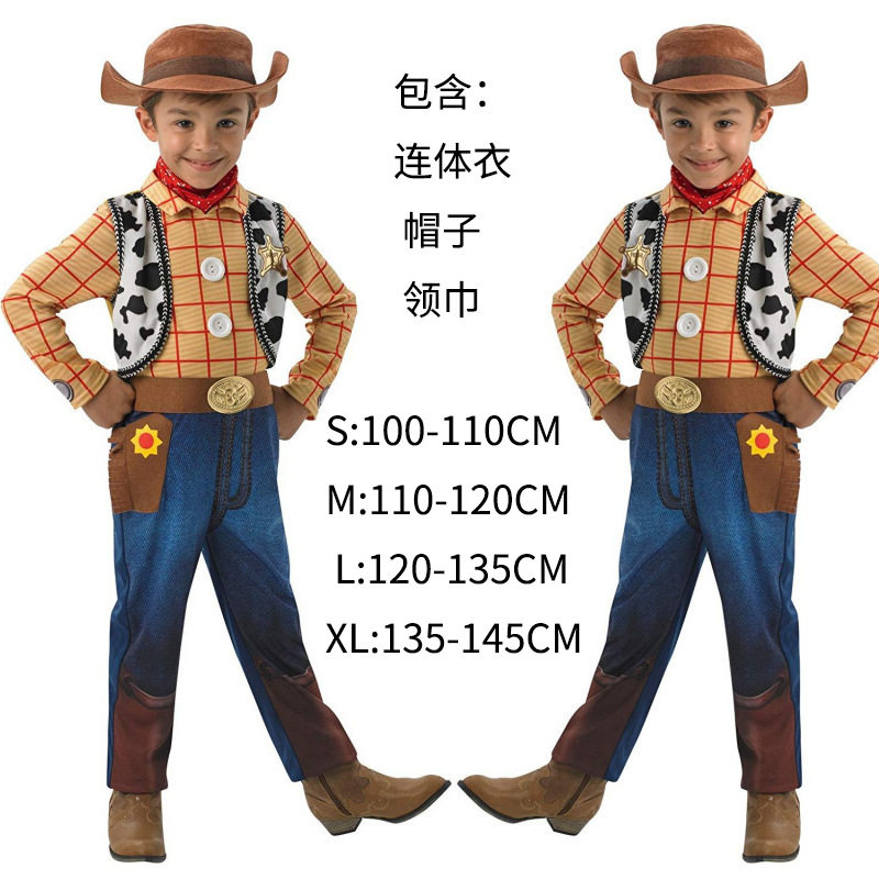 跨境玩具总动员儿童Cos卡通人物动漫角色万圣节扮演胡迪牛仔服装