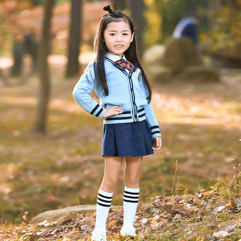 中小学生校服英伦学院风针织毛衣外套幼儿园园服儿童班服套装