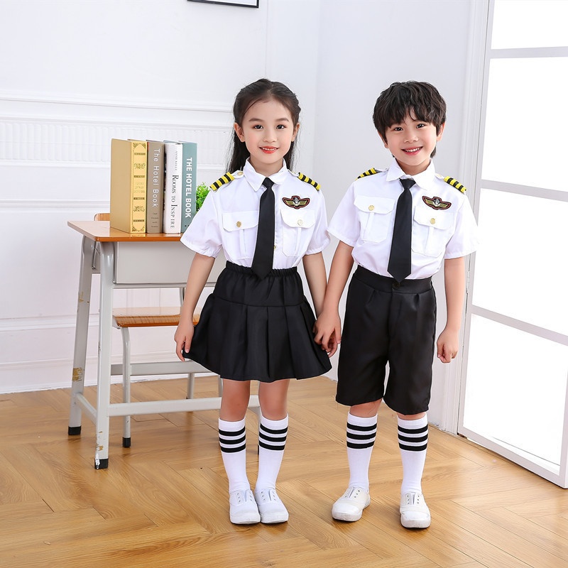 儿童空军空姐机长制服飞机师男女童空少服装航空飞行员表演出套装