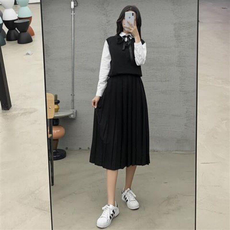班服秋季毛衣套装学生校服高中生学院风英伦初中生校园风气质
