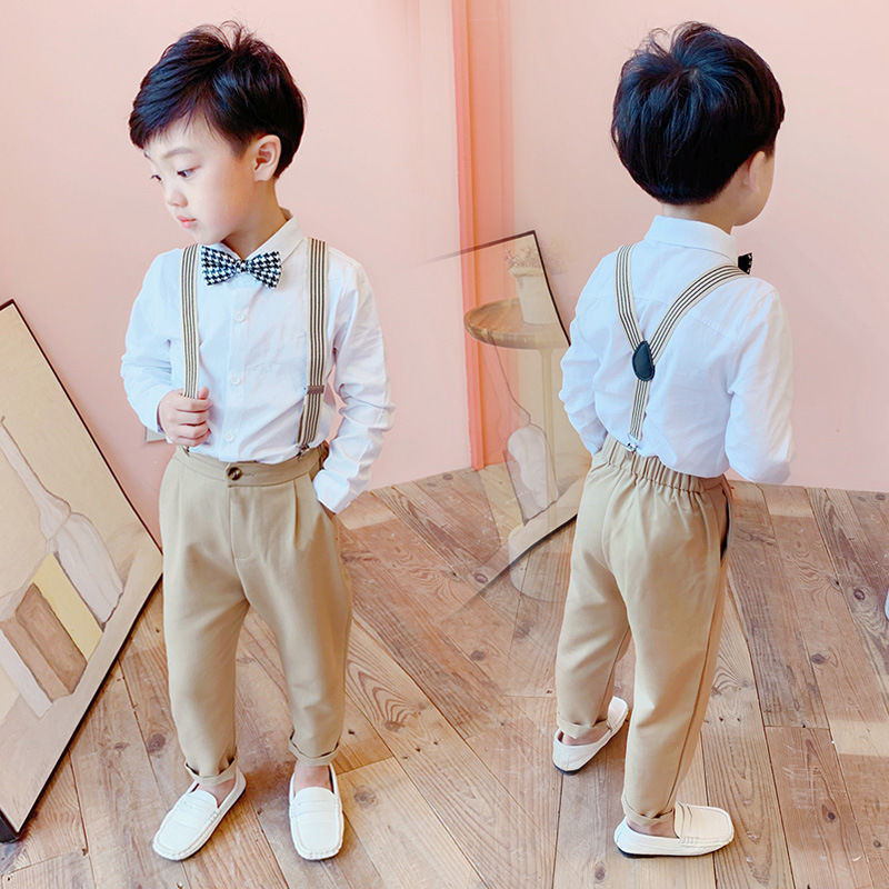儿童夏季西装六一演出服薄款礼服幼儿园男童小西装背带裤花童