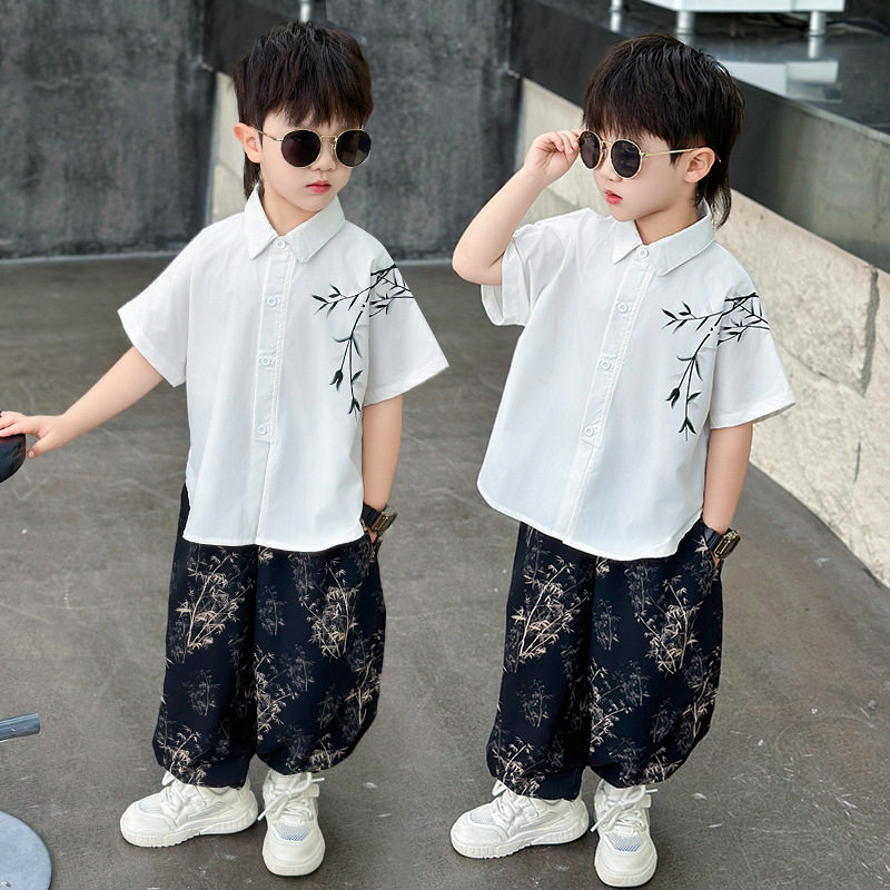 男童汉服套装2025新款中式国风夏款男孩表演服唐装古装儿童夏季潮