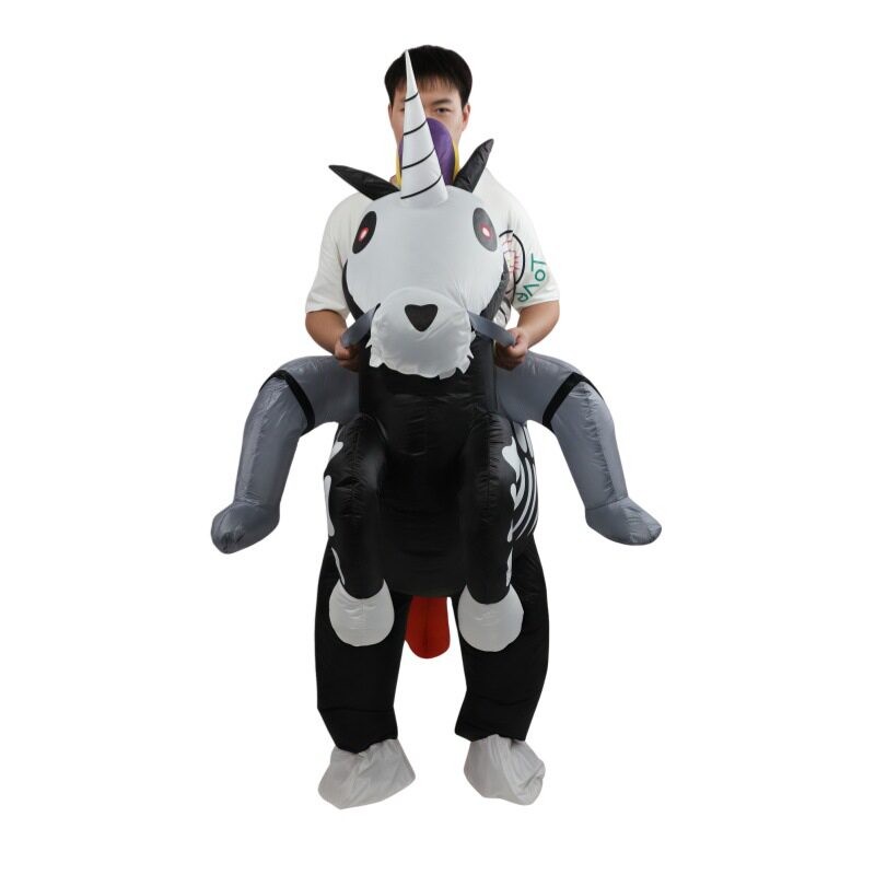 万圣节骑行独角兽充气服装动物派对氛围舞台骑行排骨独角兽充气服