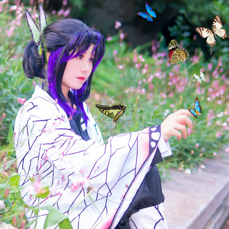 日漫鬼灭之刃cos套装鬼殺隊隊服蝴蝶忍cosplay服装一件代发现货