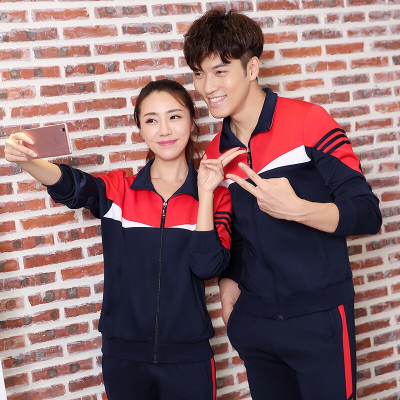 春秋季初中生高中学生校服中学生班服园服情侣运动套装团购学院风