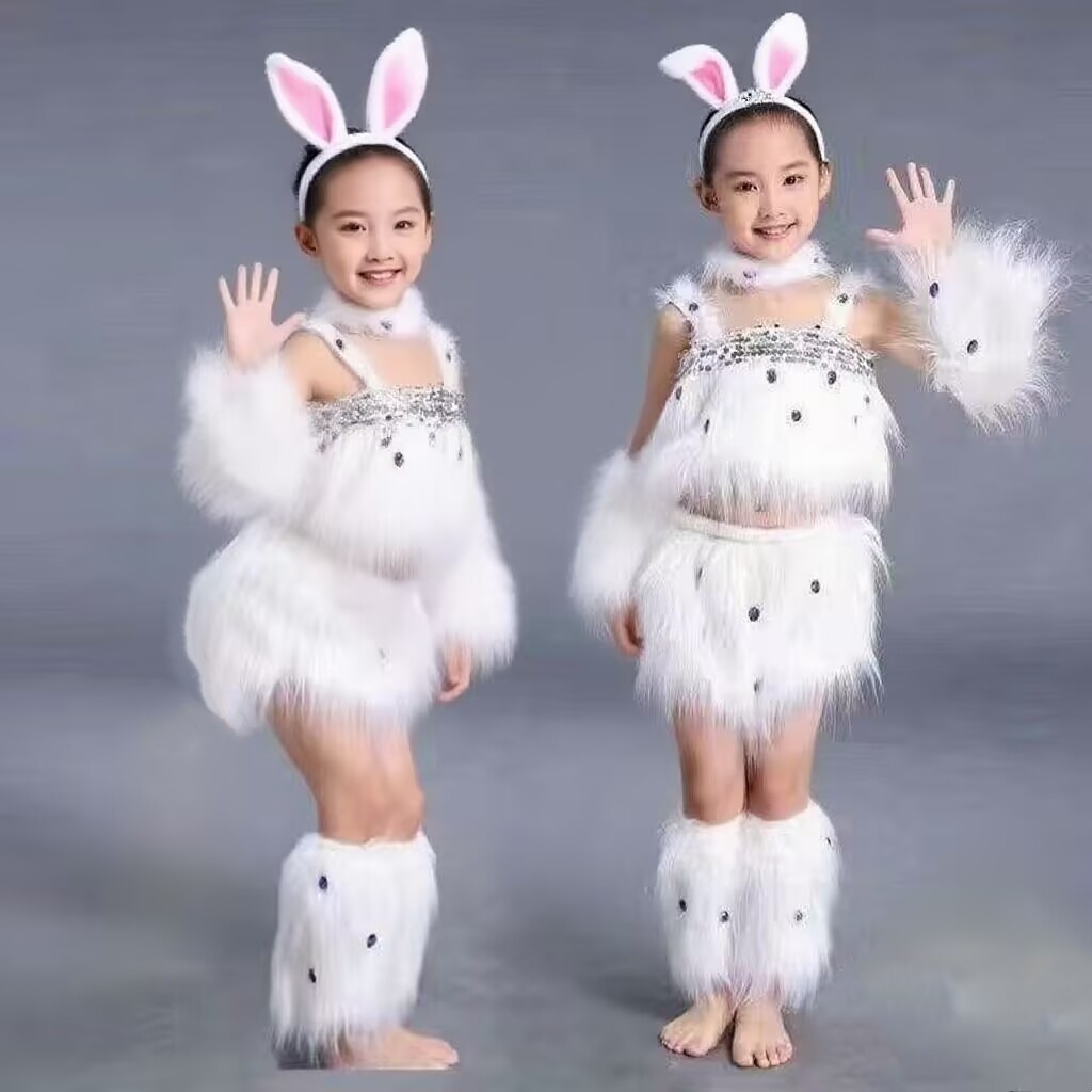 新款儿童小兔子演出服cosplay服装儿童动物舞台演出表演服