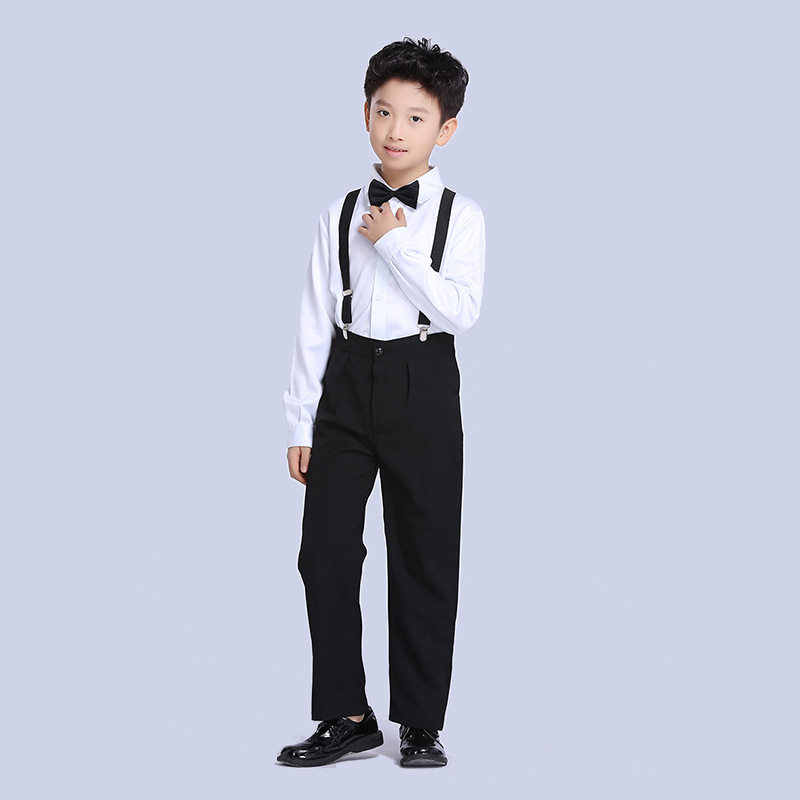 六一儿童朗诵表演服背带裤花童礼服男童小学生合唱幼儿园演出服装