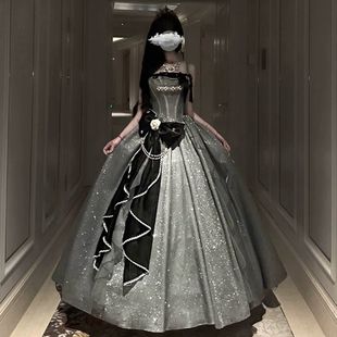 實(shí)拍皓月加冕lolita晚禮服女輕奢細(xì)閃花嫁學(xué)生成人禮洛麗塔公主