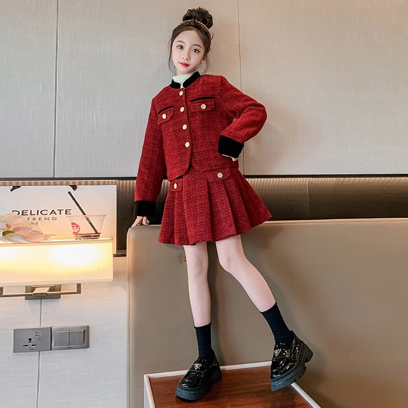 女童小香风套装秋冬款儿童红色连衣裙2025新年衣服冬装过年服裙子,童装/婴儿装/亲子装,连衣裙,淘宝优惠券,粉丝福利购,淘宝优惠卷