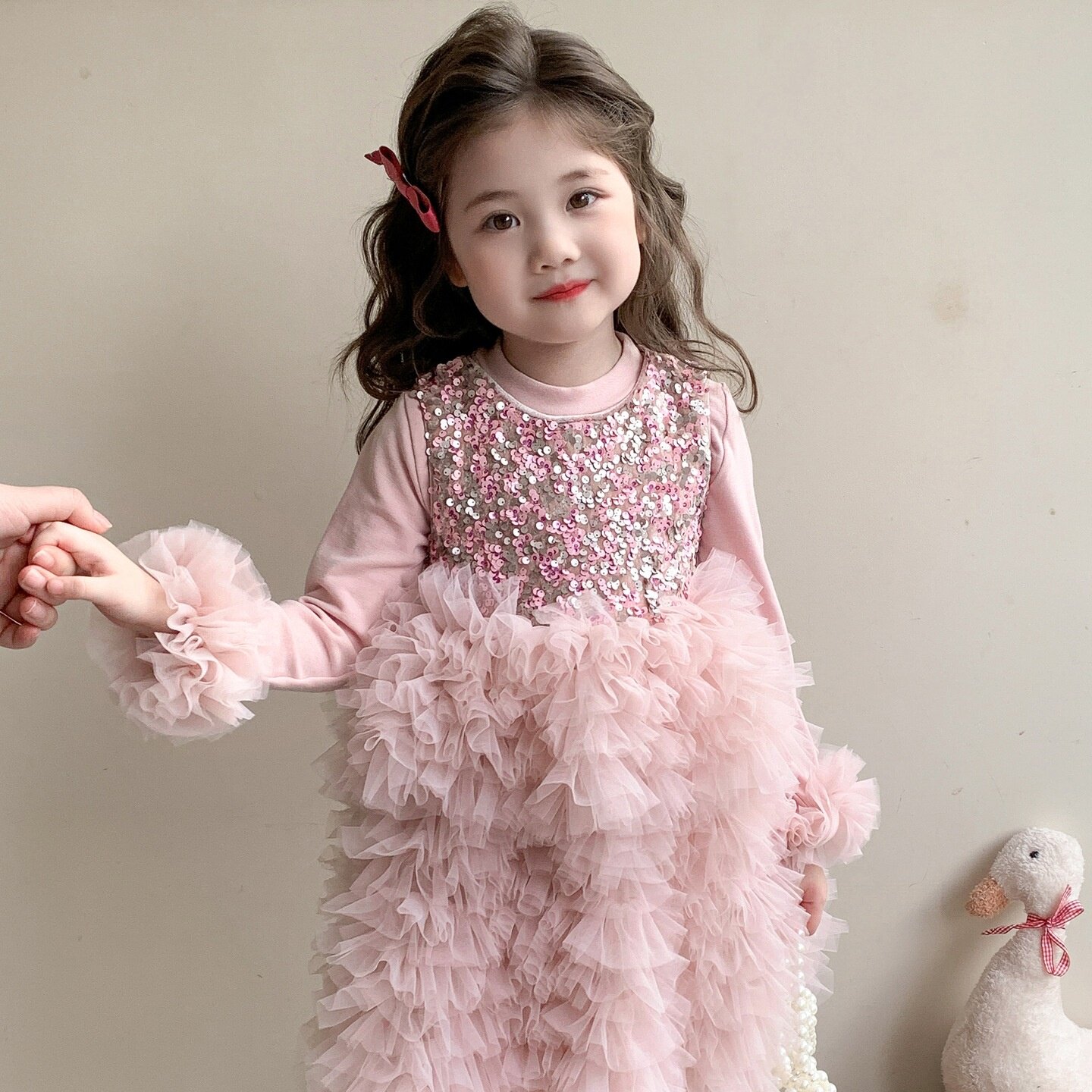 女童连衣裙2025秋冬款加绒女孩礼服背心裙儿童蓬蓬裙生日蛋糕裙套