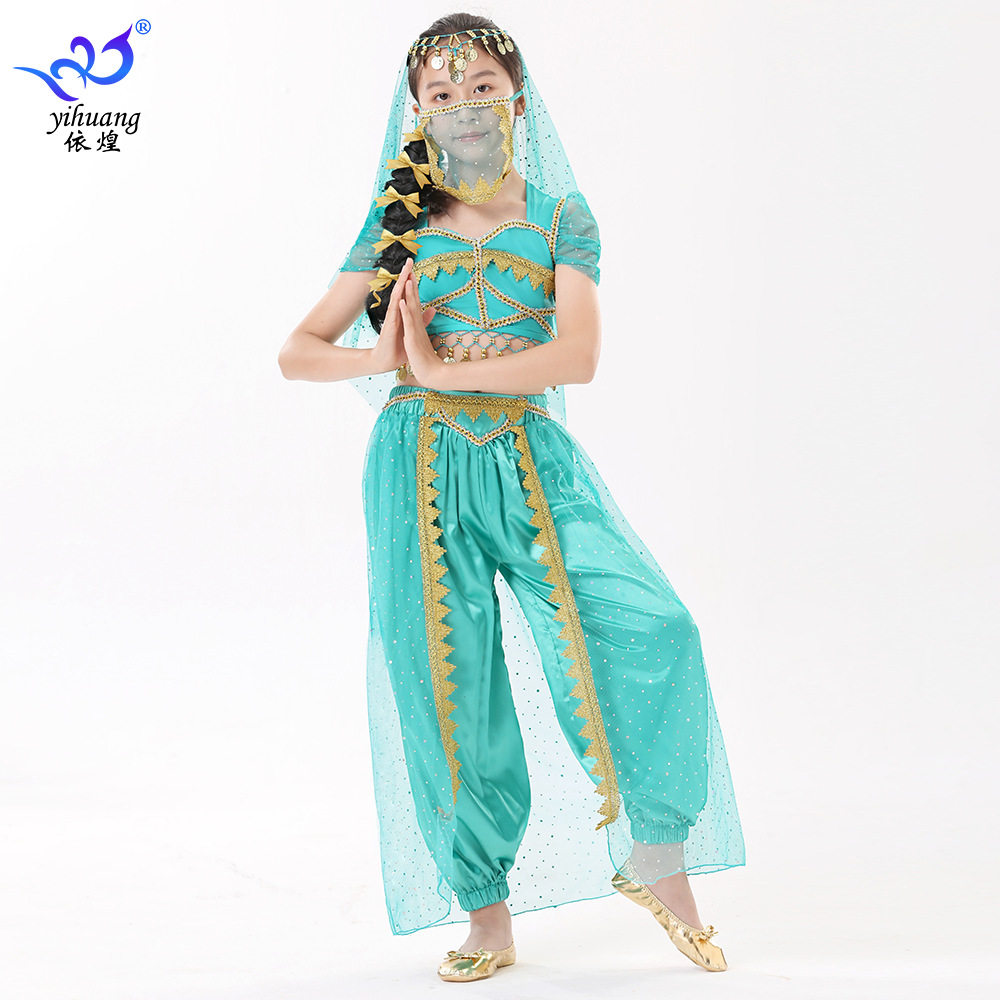 女童舞蹈服茉莉公主动漫服装异域风情万圣节动漫cos肚皮舞表演服