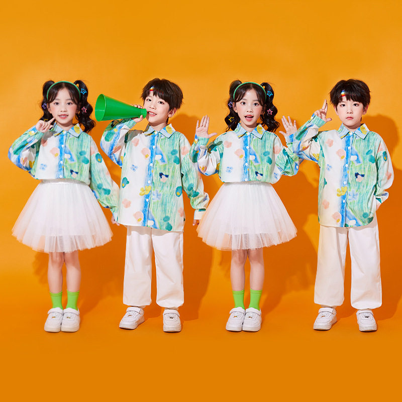 儿童啦啦队演出服幼儿园班服小学生运动会开幕式啦啦操表演服国庆