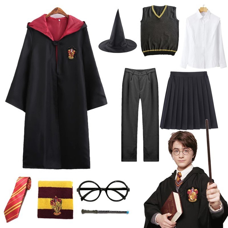哈利波特衣服cos服全套学院长袍儿童魔法袍表演校服装巫师袍周边