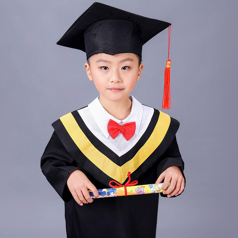 六一节日儿童博士表演服摄影服装幼儿园小学生学士服毕业礼服批发